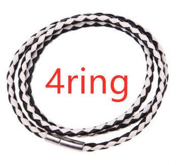 Personalized Mens Braided Genuine Leather Bracelet Stainless Steel Custom Beads Name Charm Bracelet For Men With Family Names - Velora