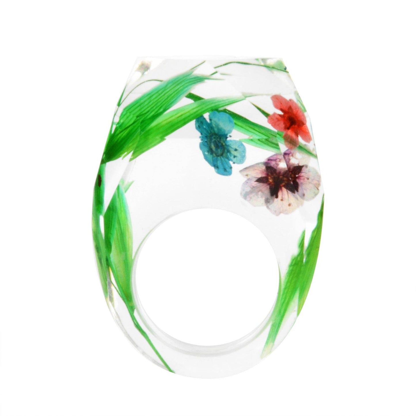 Dried Flower Resin Forest Handmade Dried Flower Epoxy Ring - Velora