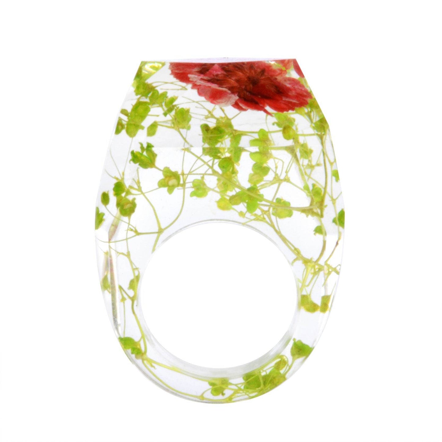 Dried Flower Resin Forest Handmade Dried Flower Epoxy Ring - Velora