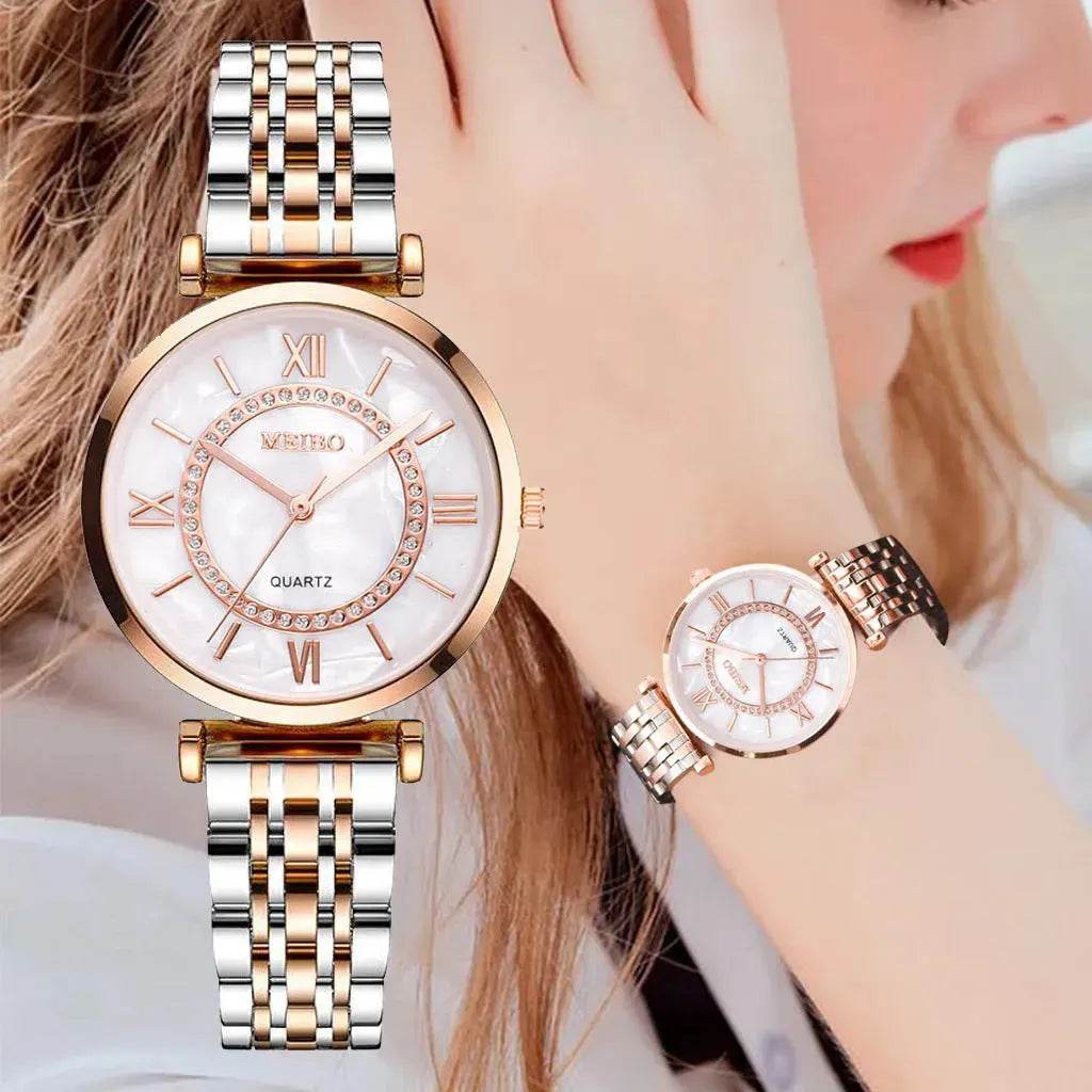 Gold quartz watch for women - Velora