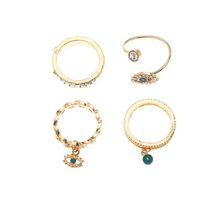 Personalized Punk Wind Demon Eye Diamond Drop Oil Ring for women - Velora