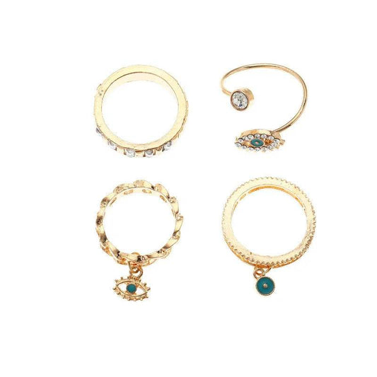 Personalized Punk Wind Demon Eye Diamond Drop Oil Ring for women - Velora