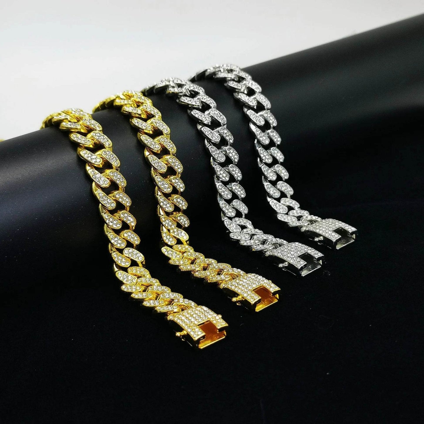 Flat Cuban Link Chain Diamond Bracelet - Velora