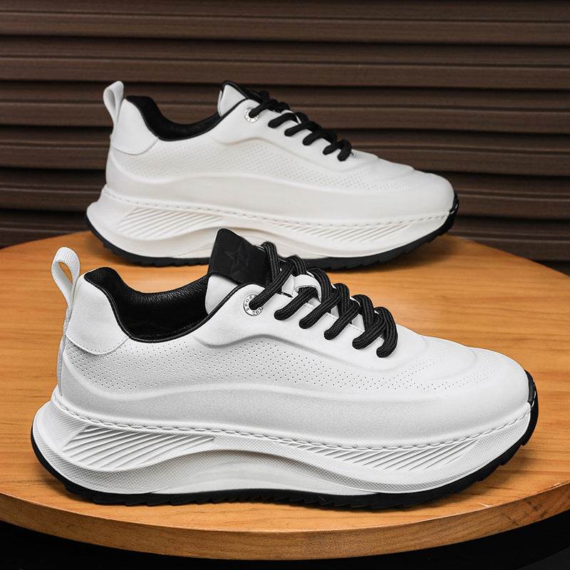 Men's Thick-soled Sports Shoes Casual Breathable Sneakers Lace-up Dad Shoes Boy - Velora