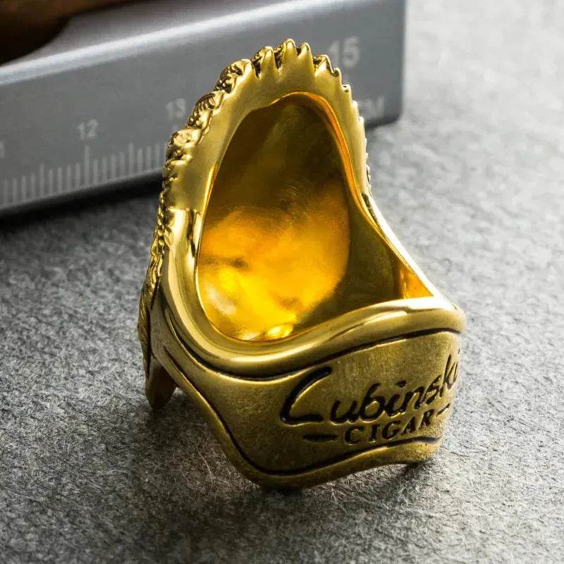 Portable Multifunctional Gothic Gold Ring Cigar Holder - Velora