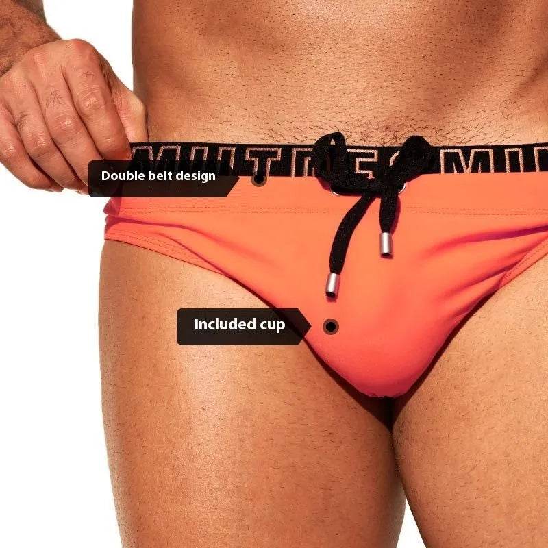 Nylon Triangle Low Waist Swimming Brief Trunks underwear men - Velora