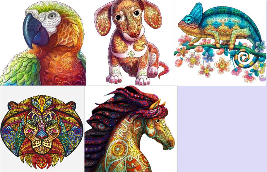 Each Piece Is Animal Shaped Christmas Gift Colorful Elephant Turtle Wooden Jigsaw Puzzles - Velora