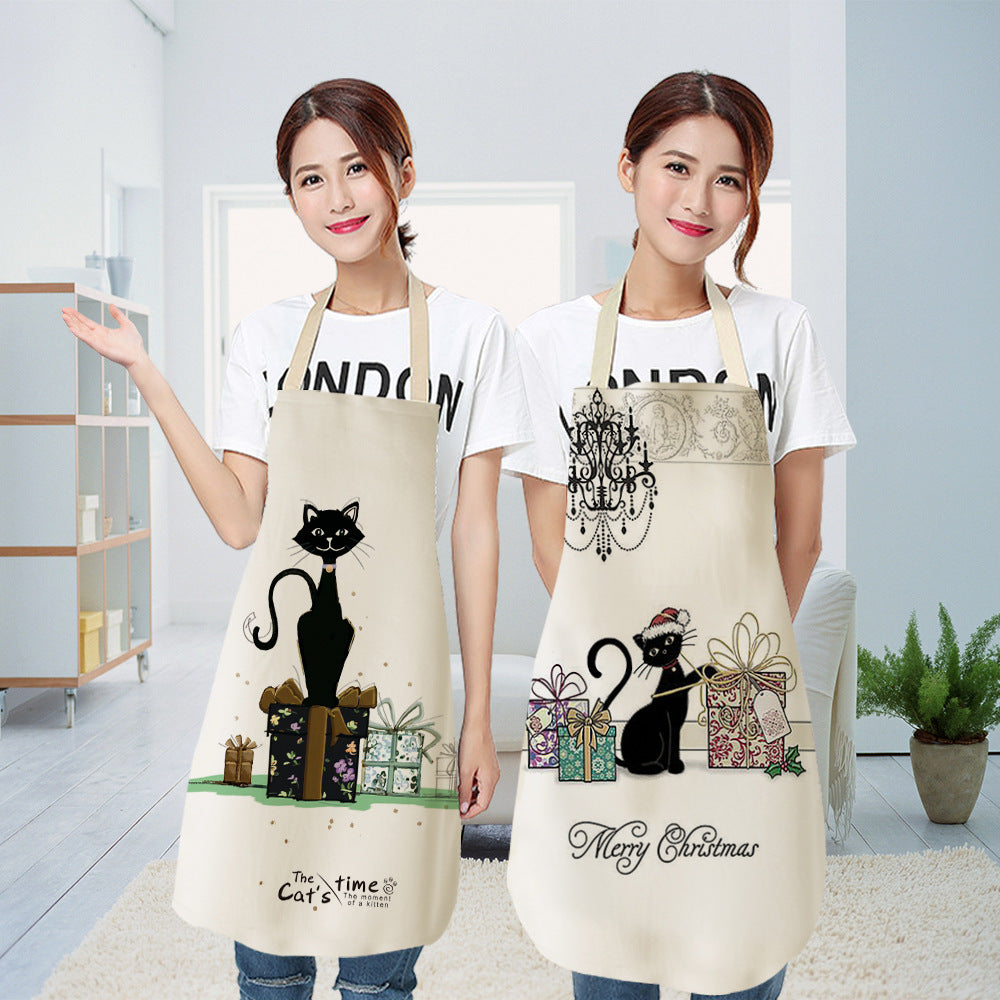 European and American cartoon cute cat apron
