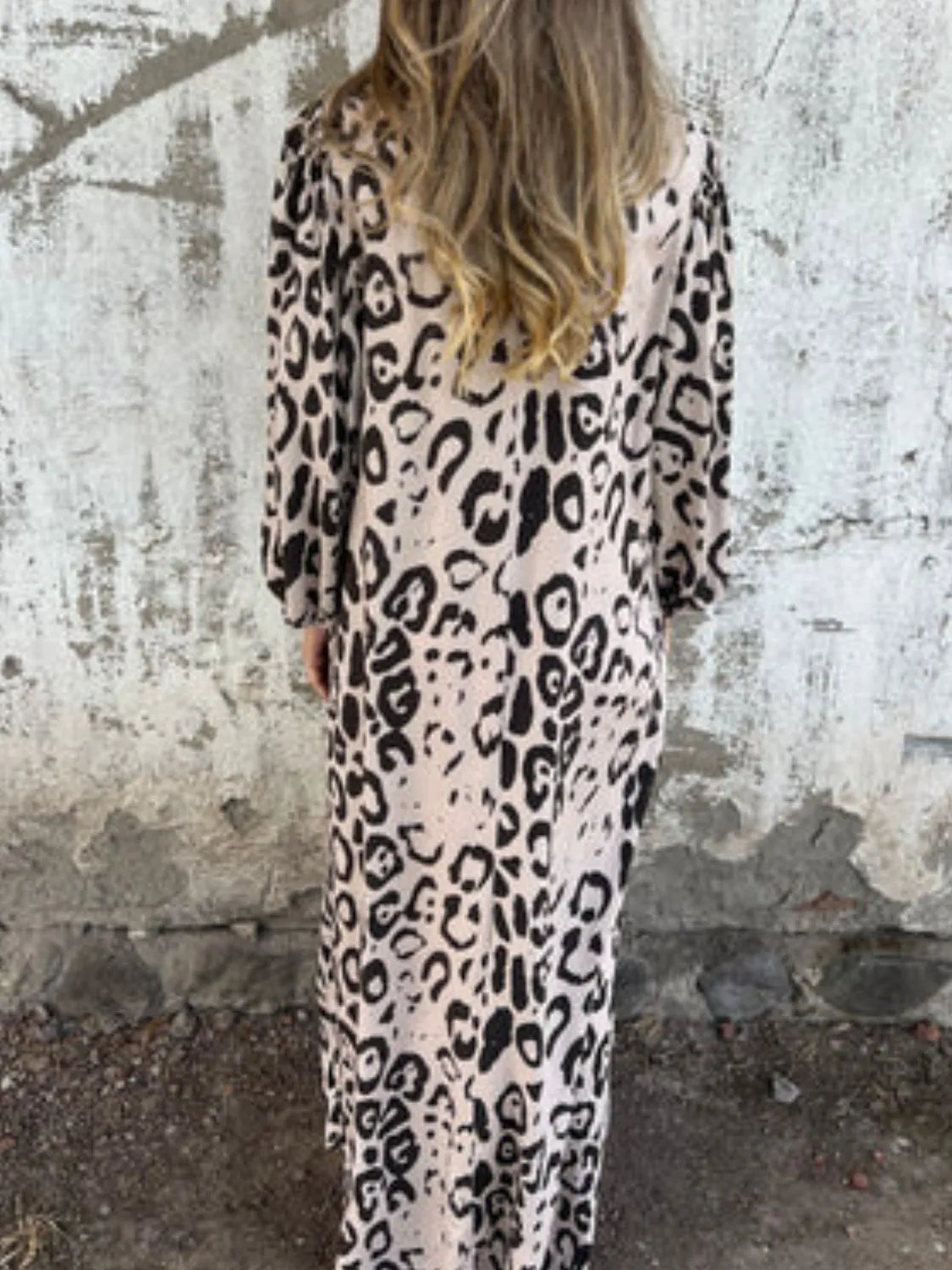 Full Size Printed V-Neck Dress with Pockets Plus Size - Velora
