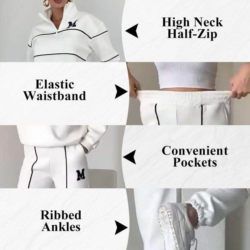Womens 2 Piece Outfits Lounge Hoodless Pullover Sweatshirt Sweatsuit Sets Sweatshirt Baggy Fashion Sweatpants With Pockets - Velora