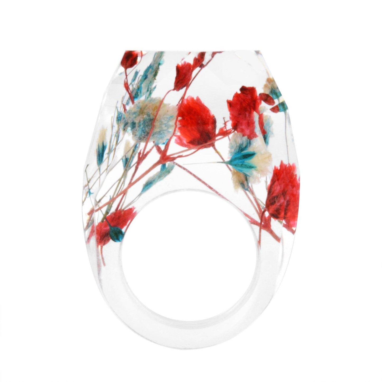 Dried Flower Resin Forest Handmade Dried Flower Epoxy Ring - Velora
