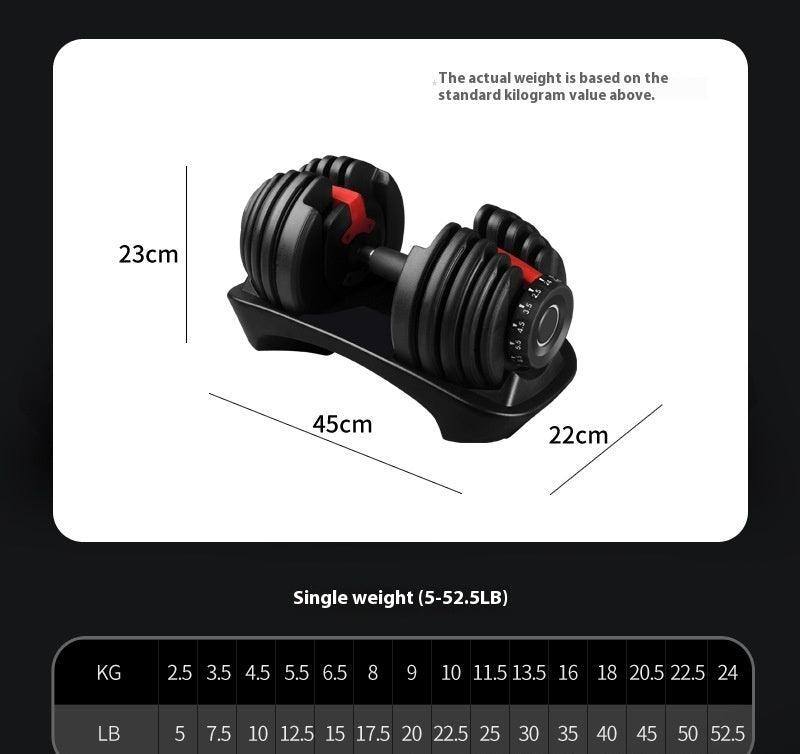 15-Level Adjustable Dumbbell Set – Space-Saving Steel Home Gym Free Weights for Strength Training & Bodybuilding