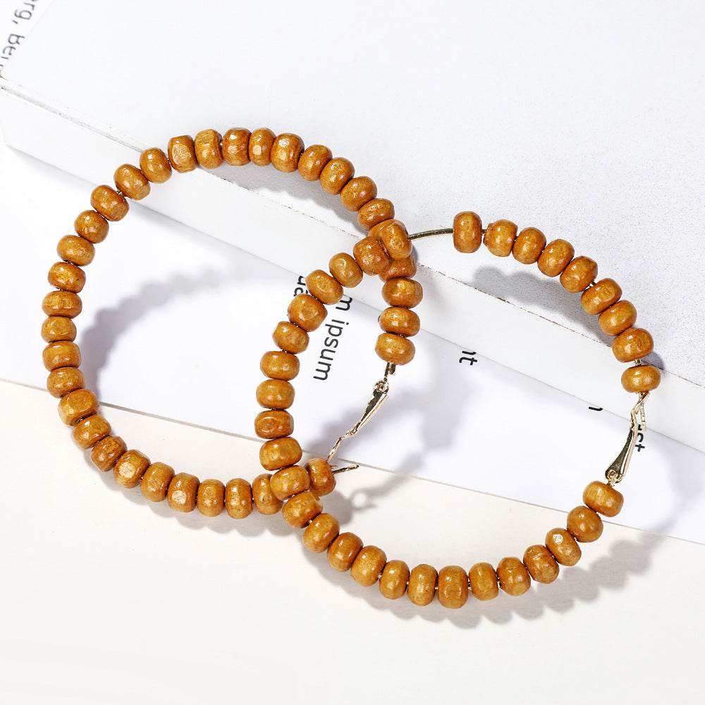 Handmade wooden beaded earrings and earrings - Velora