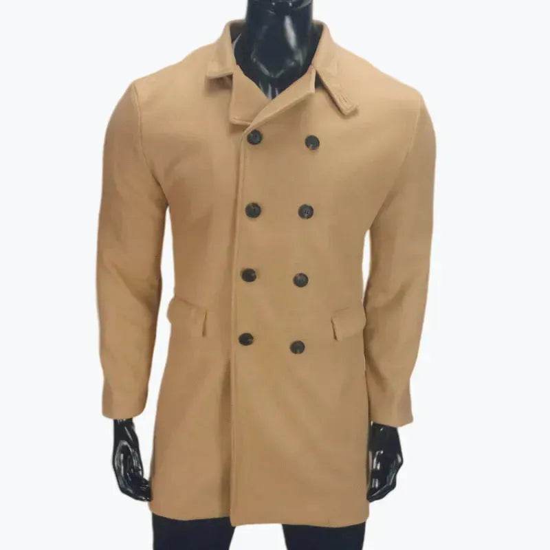 Warm Autumn Winter Lapel Casual long Business Coat for Men - Velora
