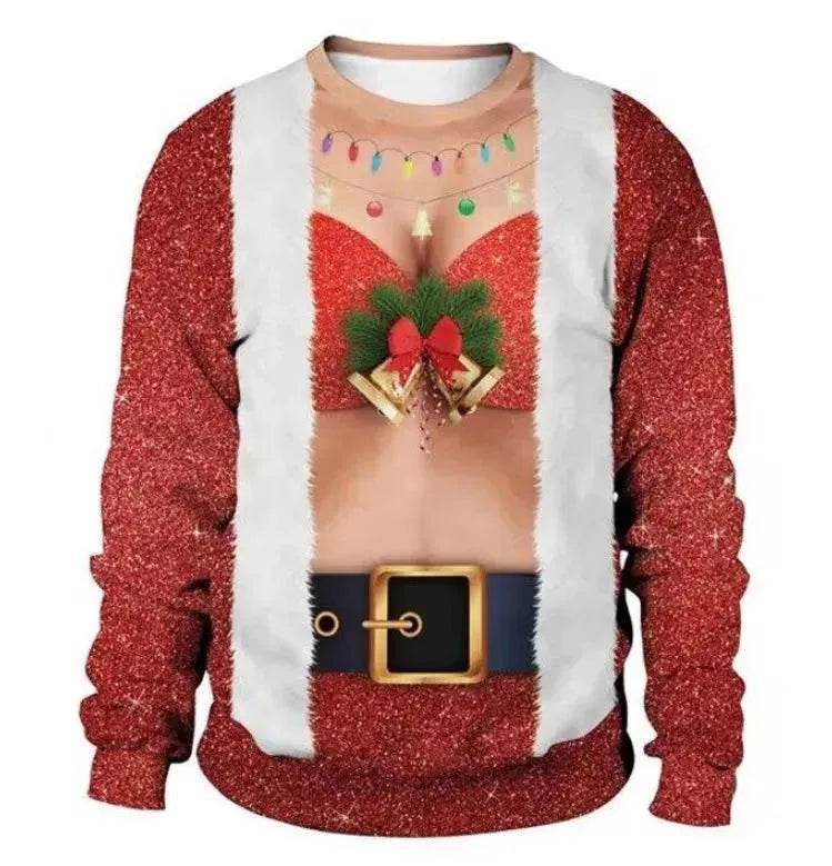 Men's Fashion 3D Digital Printed Round Neck Christmas Sweatshirt - Velora