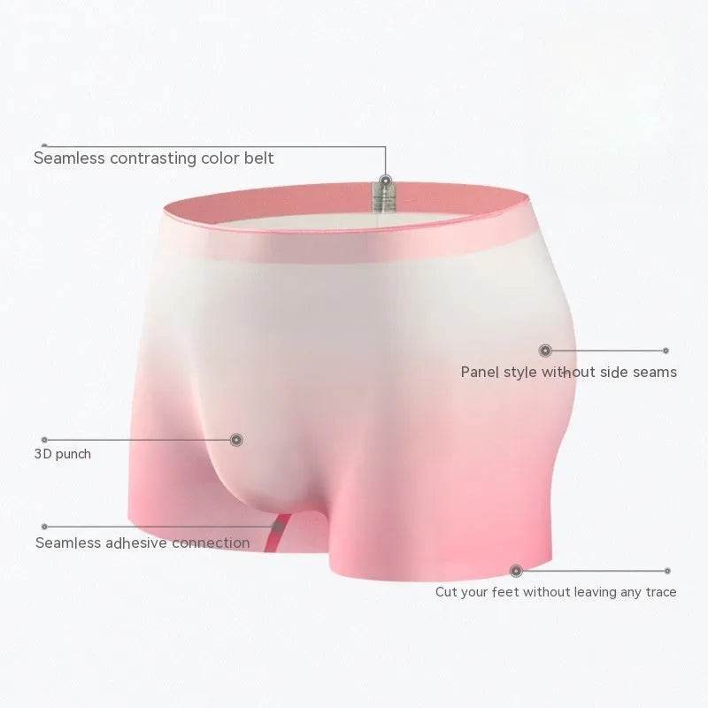 Ice Silk Men's Breathable Full Seamless Boxer Brief Pant underwear