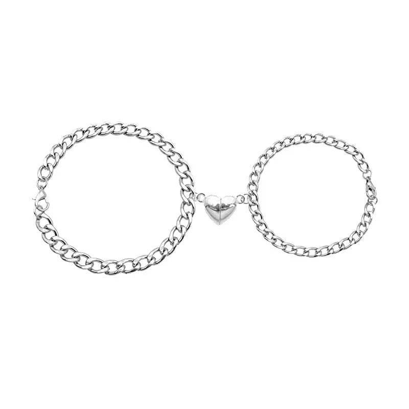 Magnetic Couple Bracelet Suit Cuban Link Chain - Velora