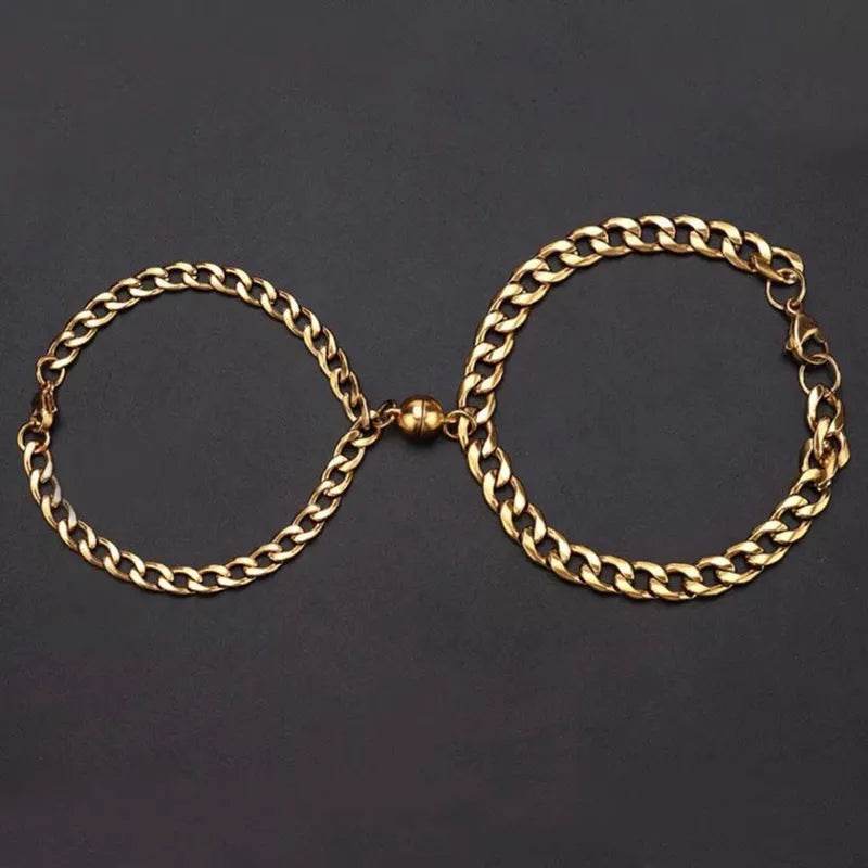 Magnetic Couple Bracelet Suit Cuban Link Chain - Velora