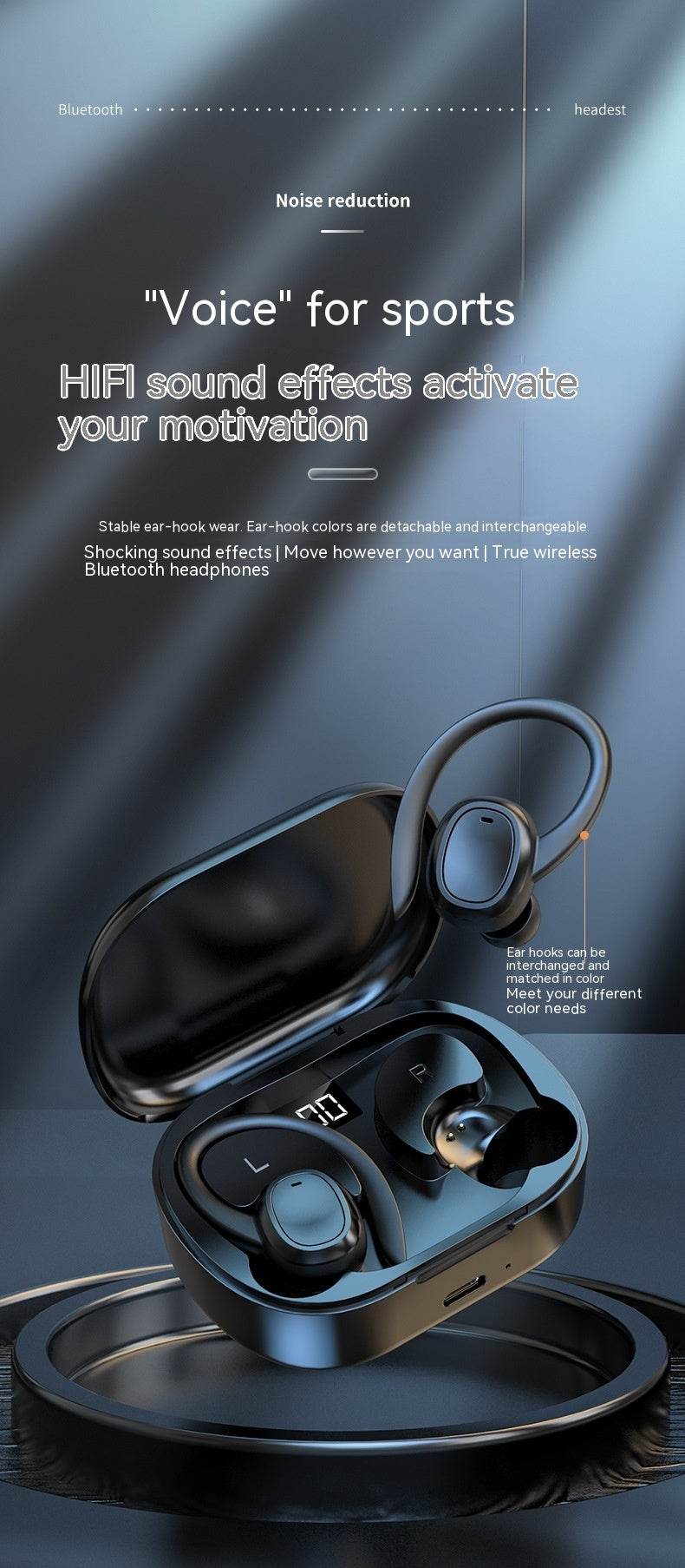 Wireless Sports Ear Hook Earphones - Velora