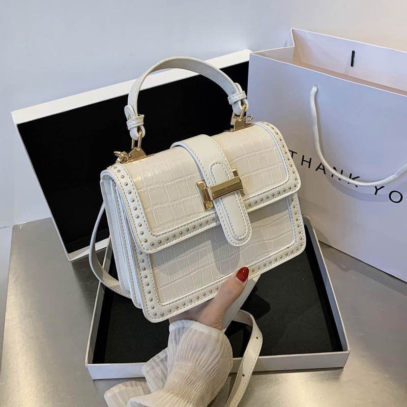 Women Fashion Rivet Leather crossbody Bag for Women Flap Handbag - Velora