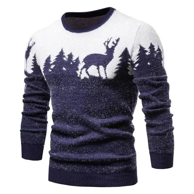 Christmas deer Knit Cashmere sweater for men - Velora