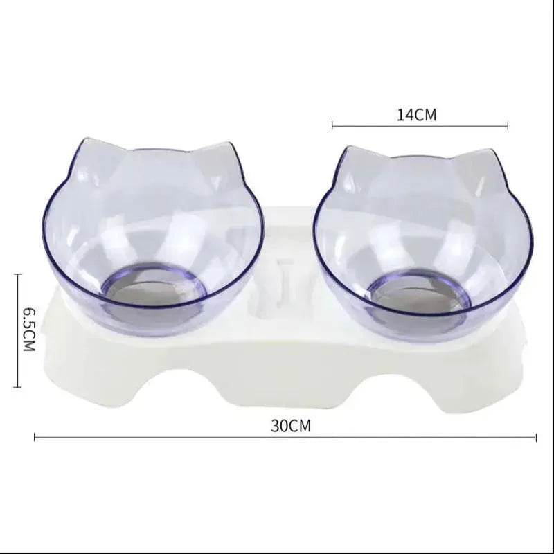 Elevated Double Food Bowl for Pets Cat Dog Food and water Bowl - Velora