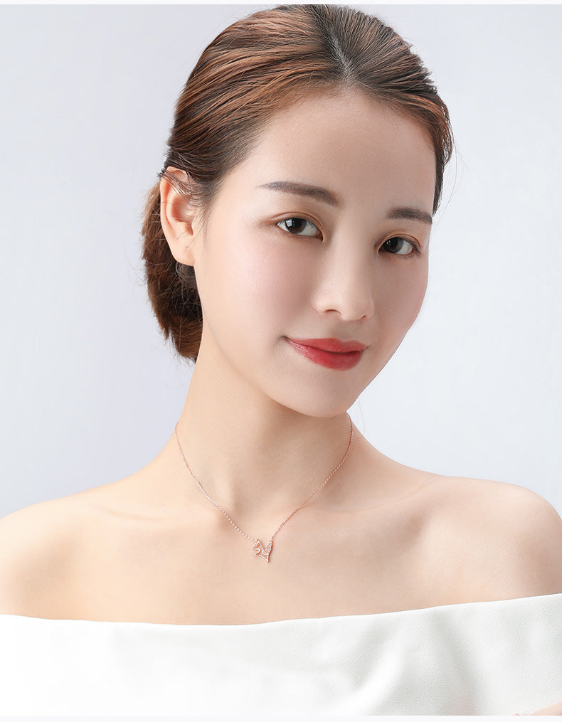 Swarovski Unicorn Necklace in Rose Gold for Women