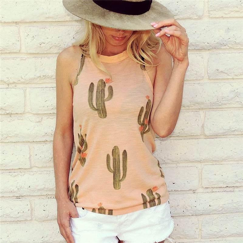 Summer Halter neck blouse top Cactus Print Women - Velora