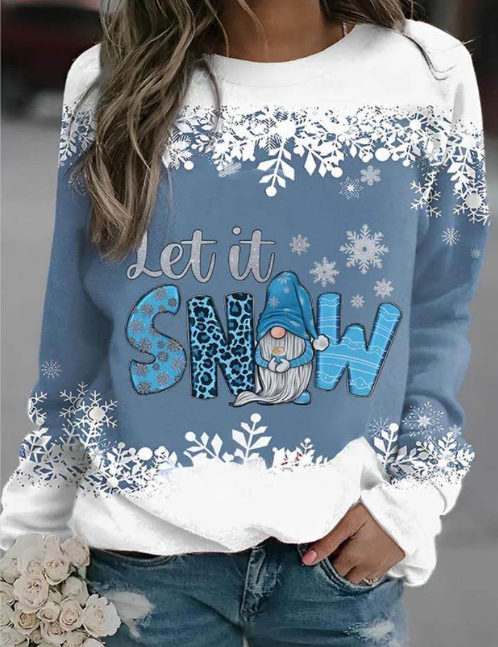Long Sleeve Round Neck Christmas Style Sweaters Women's Clothing - Velora