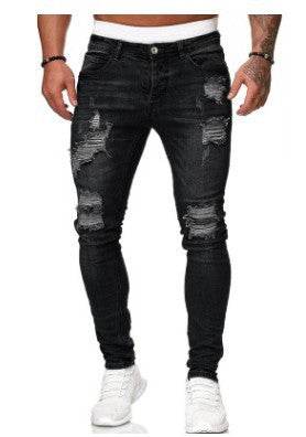 Slim fit Ripped Straight leg denim Jean Pant trousers for men - Velora