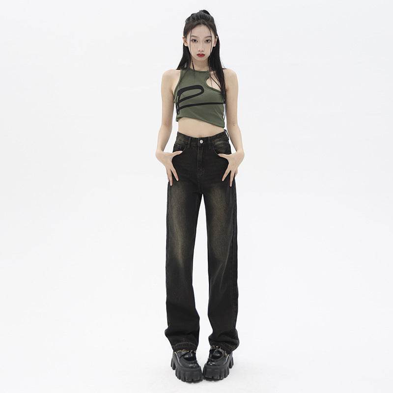 Low rise Distressed Oversized Street style Jean Pant women - Velora