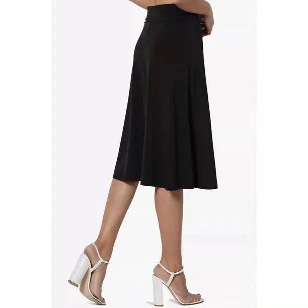 Women's casual High Waist flared Midi Skirt - Velora