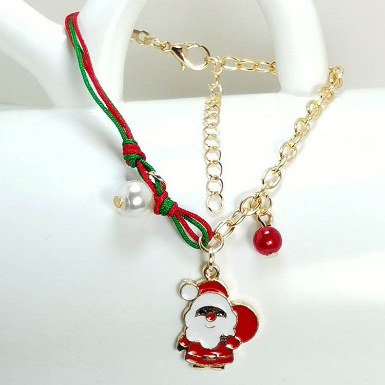 New Christmas Snowman Santa Claus Tree Snowflake Elk Bracelet Christmas Gift Charm Bracelet Chain Pendant For Women New Year Fashion Gift - Velora