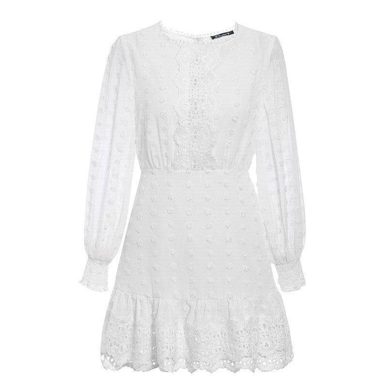 Women's Hollowed Chiffon Dress Formal Dress Lady Dress - Velora