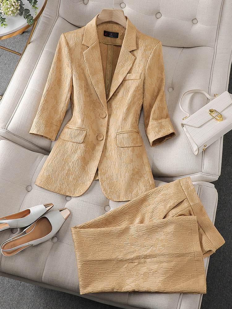 Half Sleeve Blazer And Pant Suit Ladies Women Female Jacket pant suit for women - Velora