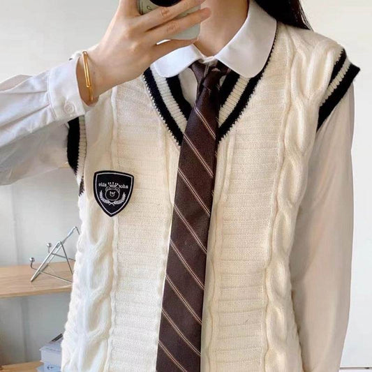 Striped Tie Retro Style Contrast Color - Velora