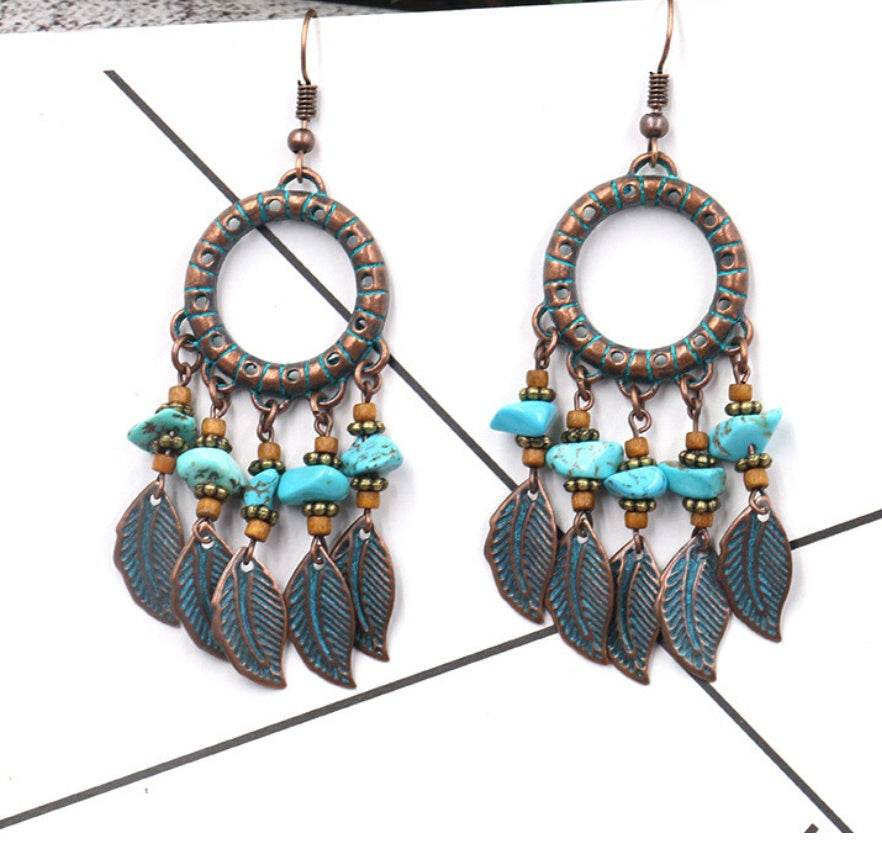 Handmade beaded tassel earrings - Velora