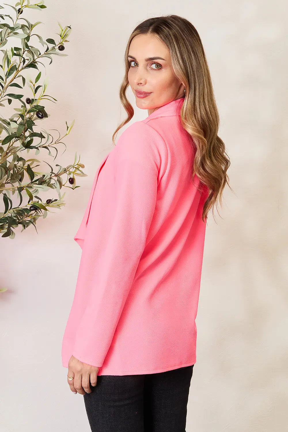 Heimish Full Size Open Front Long Sleeve Blazer - Velora