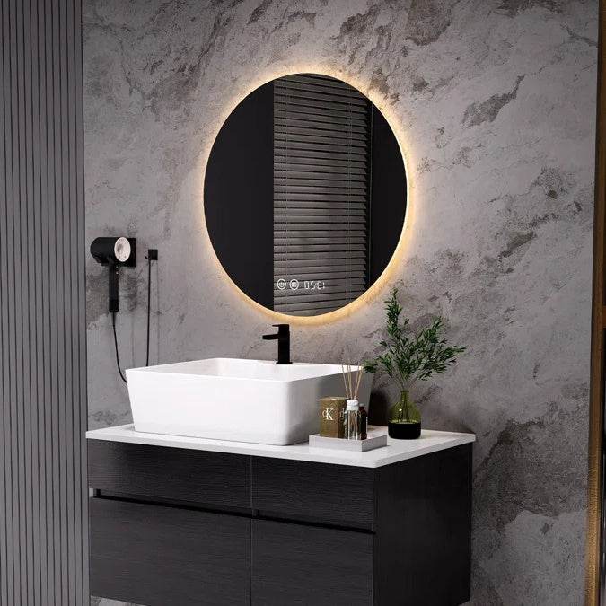 31.5 Inches Wall Mounted Single Bathroom Vanity With Engineered Stone Top - Velora
