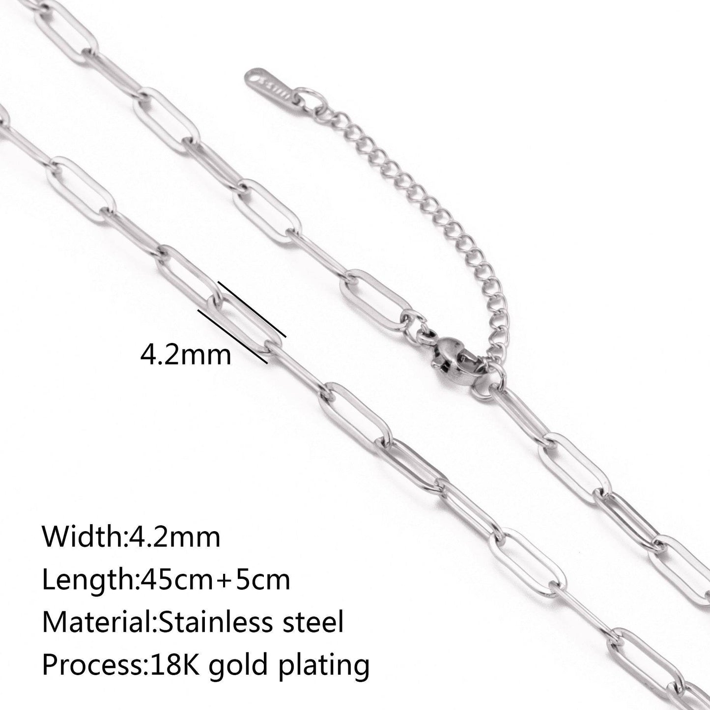Stainless Steel Vacuum Vapor Plating 18K Gold Color Protection Lip Chain Necklace - Velora
