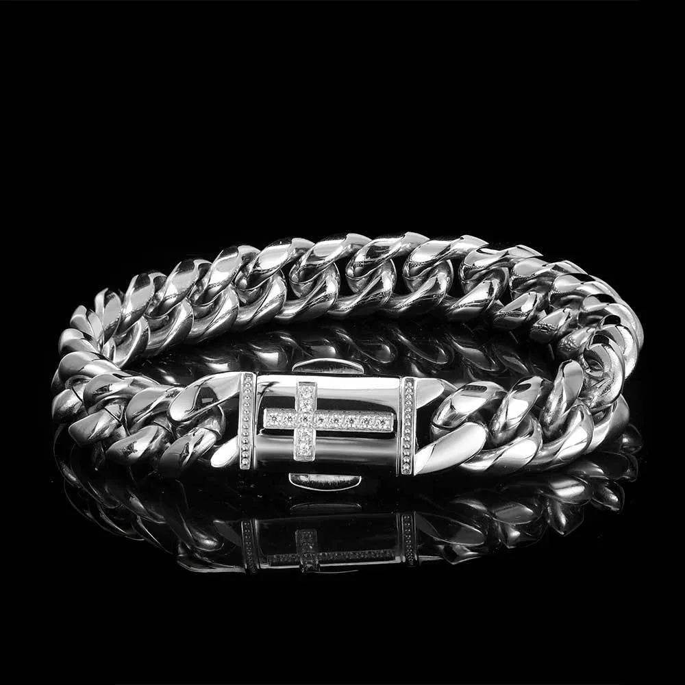 Stainless Steel Cuban Link Chain Personality Bracelet - Velora