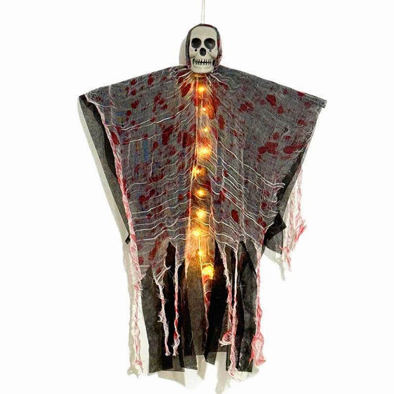 Halloween Decoration Blood-dyed Luminous Skull Hanging Ghost Outdoor Ornaments - Velora