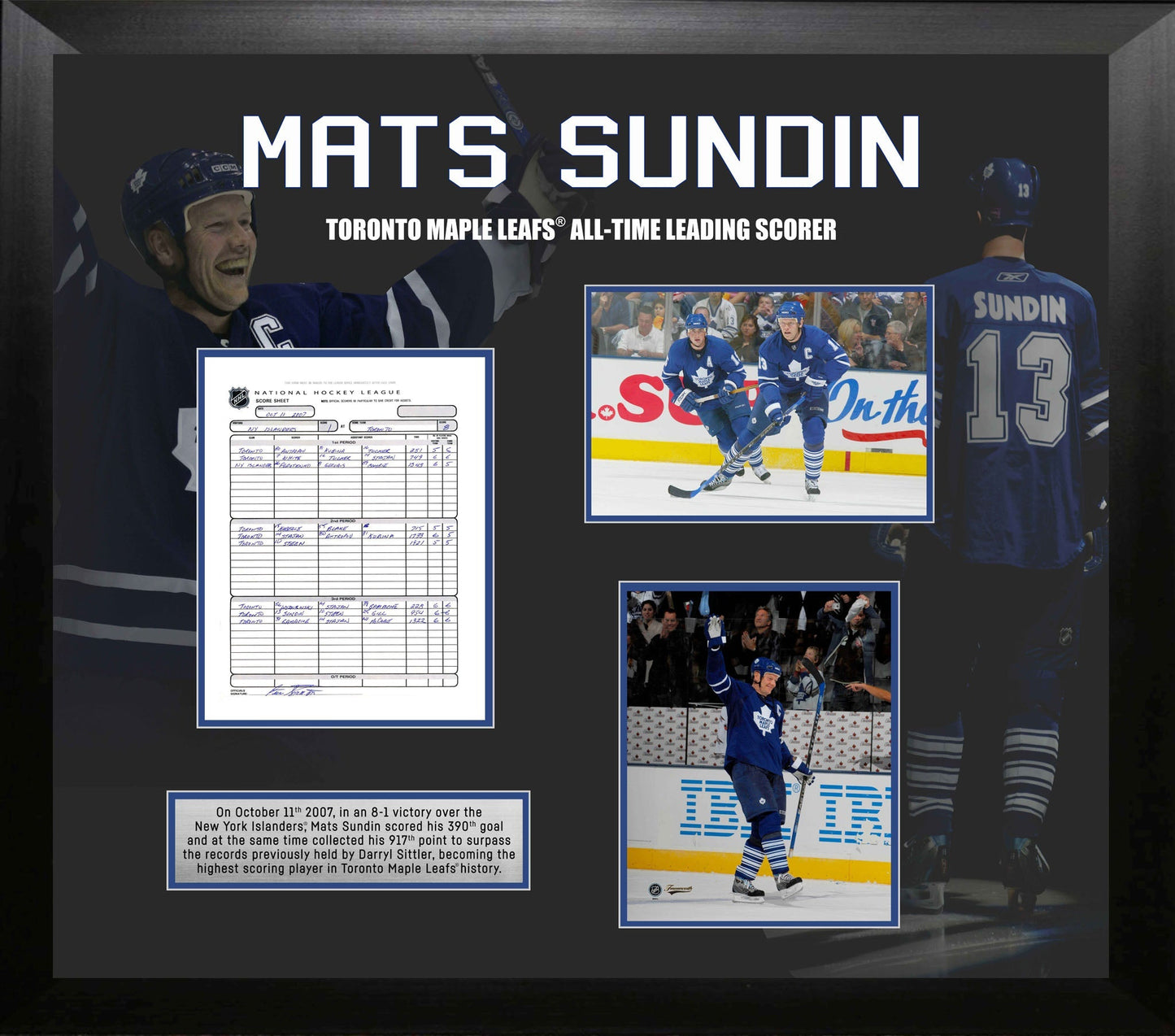 Mats Sundin Toronto Maple Leafs Framed All-Time Leading Scorer Collage Frameworth Sports Marketing