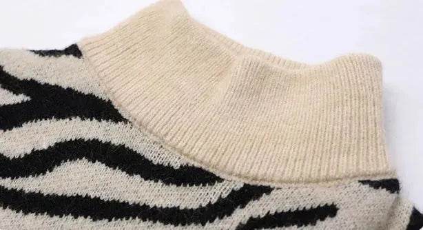 Ladies Autumn Winter Woolen Turtleneck Sweater Tunic top for leggings - Velora