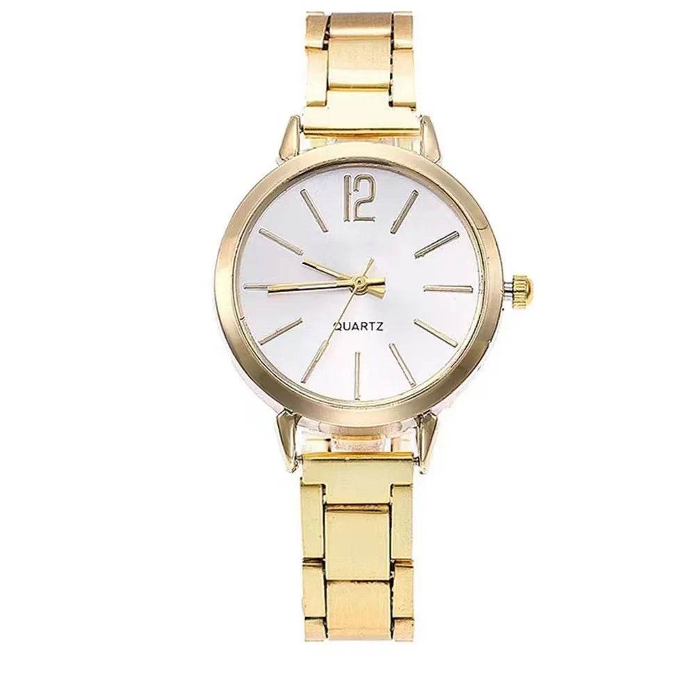 2pcs Narrow Strap Steel Strap Bracelet and Quartz Watch women - Velora