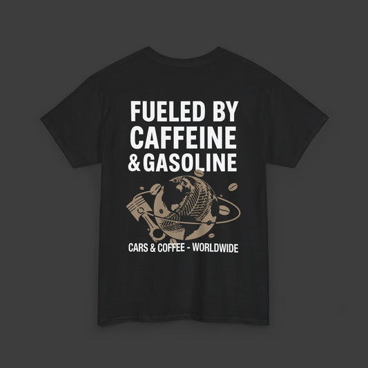 Cars & Coffee - Caffine and Gasoline - ClutchCloth Automotive T-Shirt - Velora