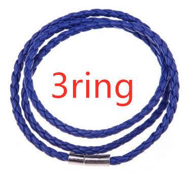 Personalized Mens Braided Genuine Leather Bracelet Stainless Steel Custom Beads Name Charm Bracelet For Men With Family Names - Velora