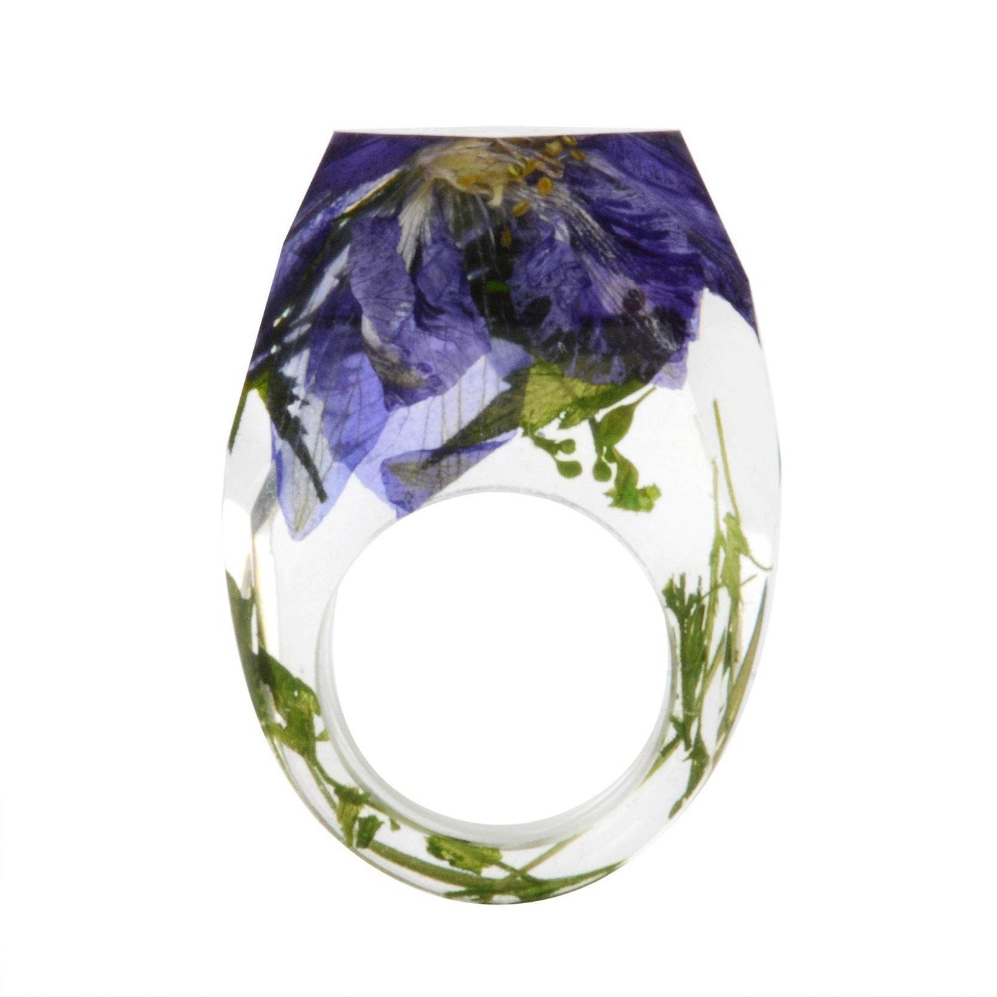 Dried Flower Resin Forest Handmade Dried Flower Epoxy Ring - Velora