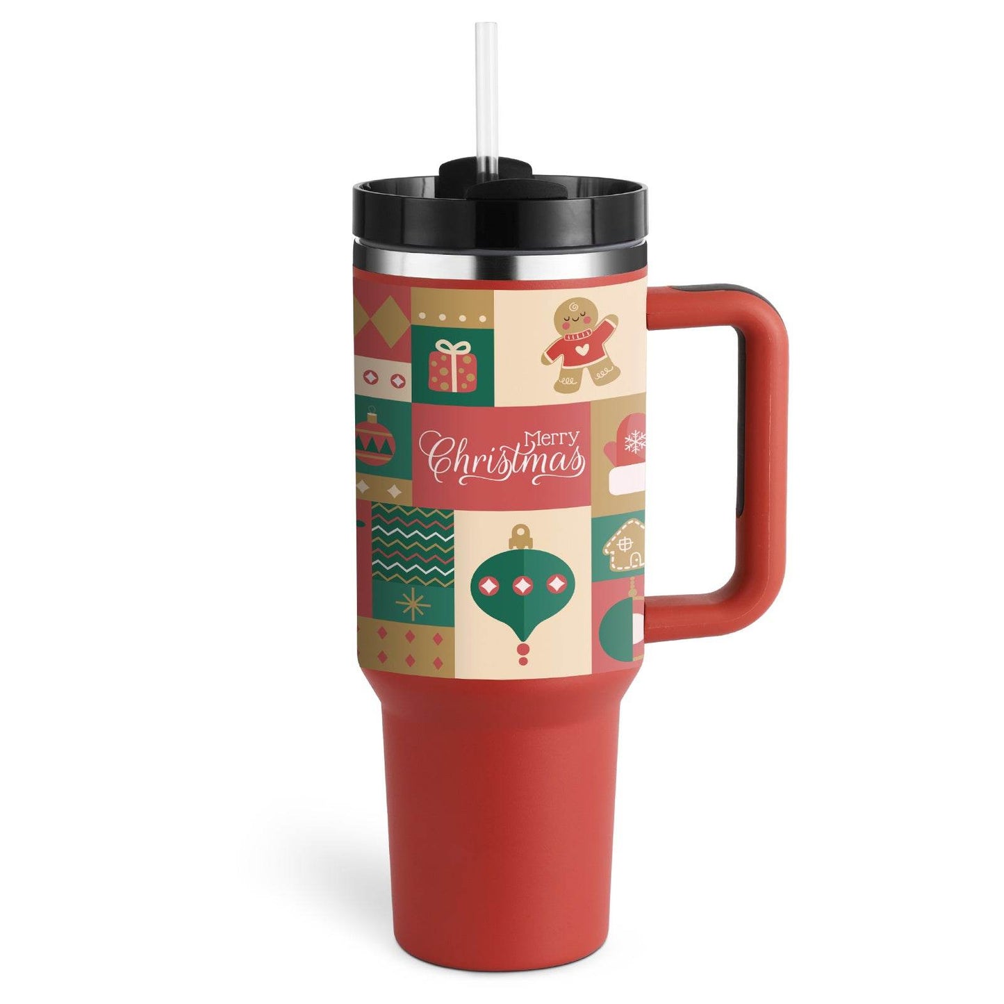 40 Oz Tumbler With Handle Straw Insulated, Stainless Steel Spill Proof Vacuum Coffee Cup Tumbler With Lid Tapered Mug Gifts For Valentine Lover Suitable For Car Gym Office Travel - Velora