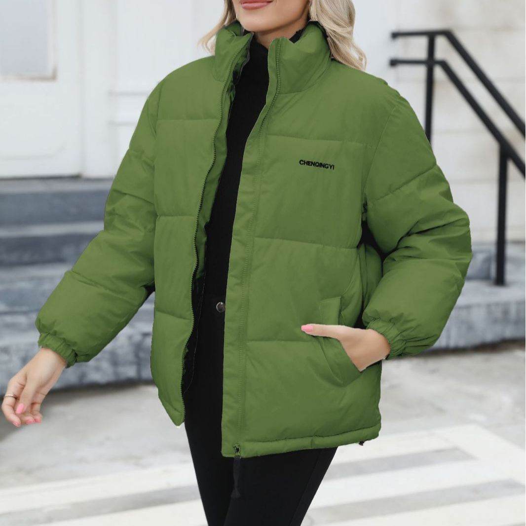 Winter Coat Women Casual Windproof Down Cotton Coat Warm Thickened Jacket Solid Outwear All-match Loose Tops Clothing - Velora
